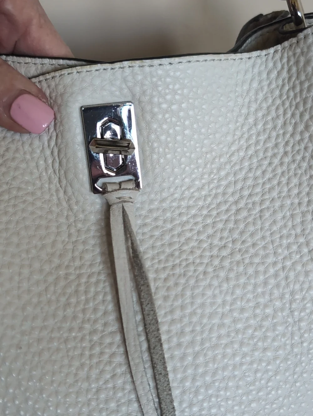 Rebecca Minkoff -Hobo Silver Studded Darren Shoulder Bag Optic White🤍